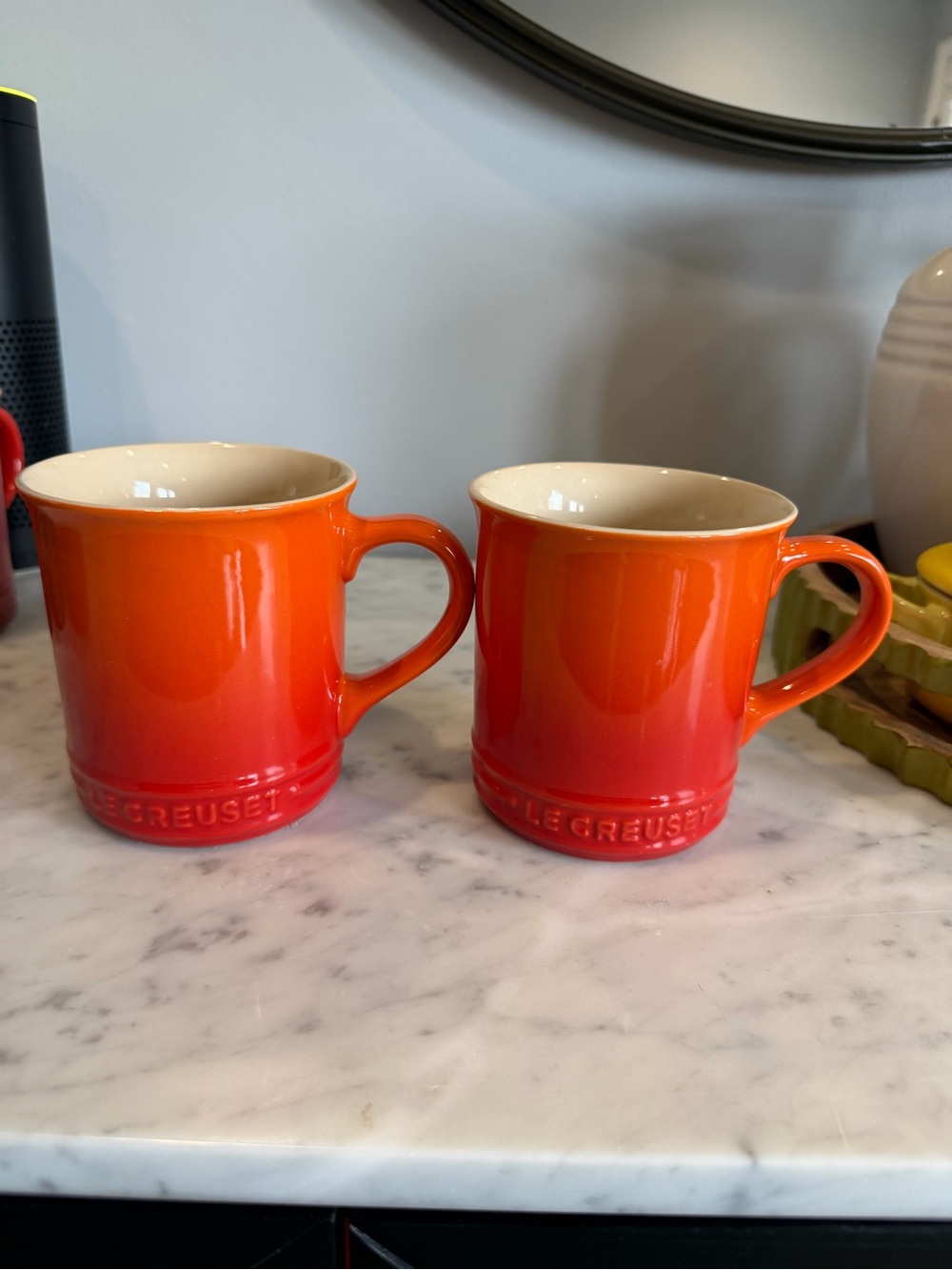 Le Creuset Gradient Orange-Red Stoneware Mugs - Pair